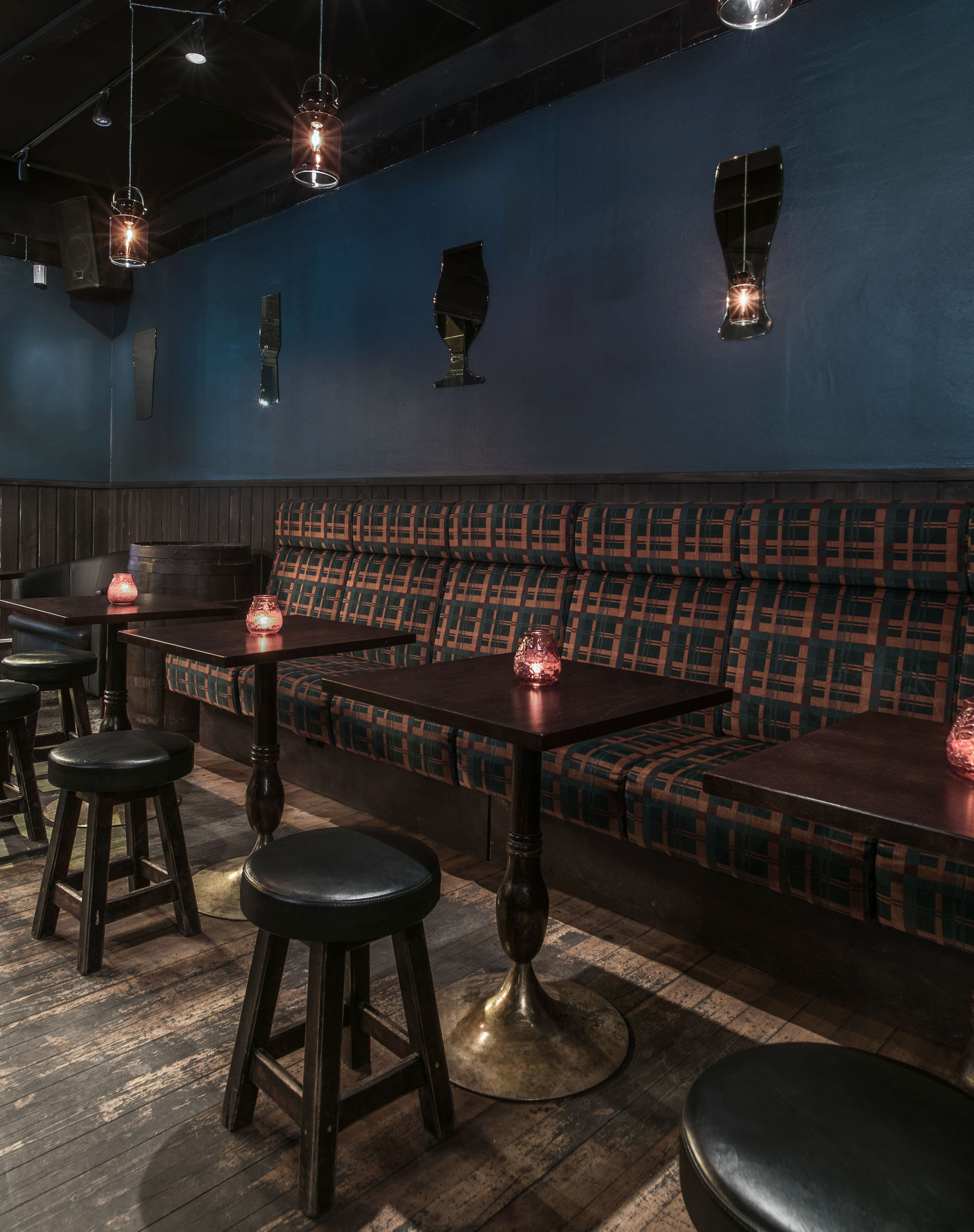Black Door bar booth benches